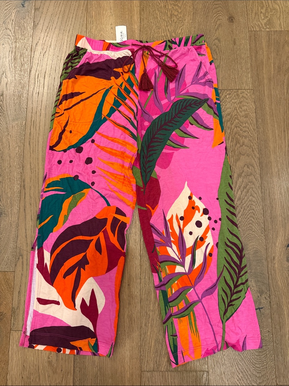 NWT Soma Cool Nights Palazzo Crop in Jubilant Palm Grand Pink - XS
